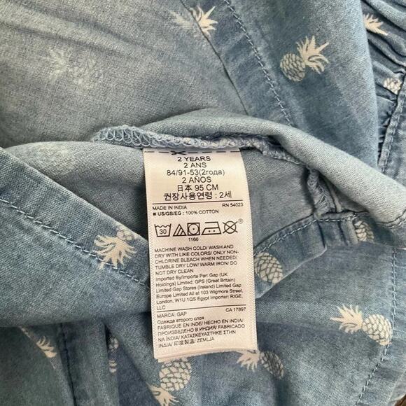 BABY GAP Girl's Blue Denim Sundress Bottoms Set Size 2 NWT - Picture 5 of 6